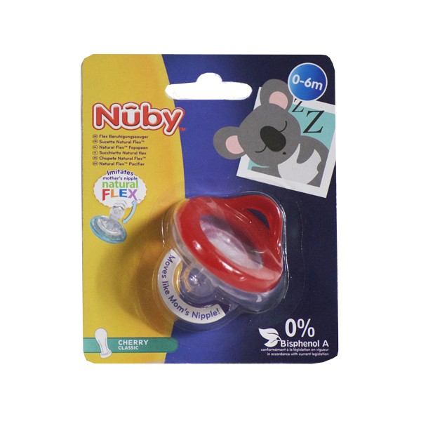 Nuby Red Cherry Classic Natural Flex Dummy 0 6 Months Sanareva