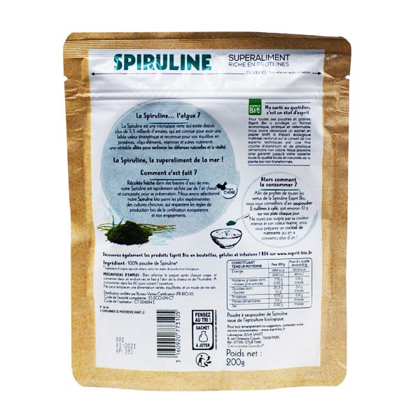 Esprit Bio Spirulina Organic Powder 200g