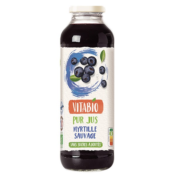 Vitabio 100% Wild Blueberry Juice 50cl Glass