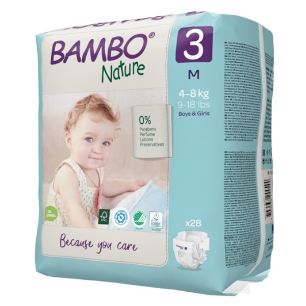 Bambo Nature Diaper Size 3 4-8kg 28 units