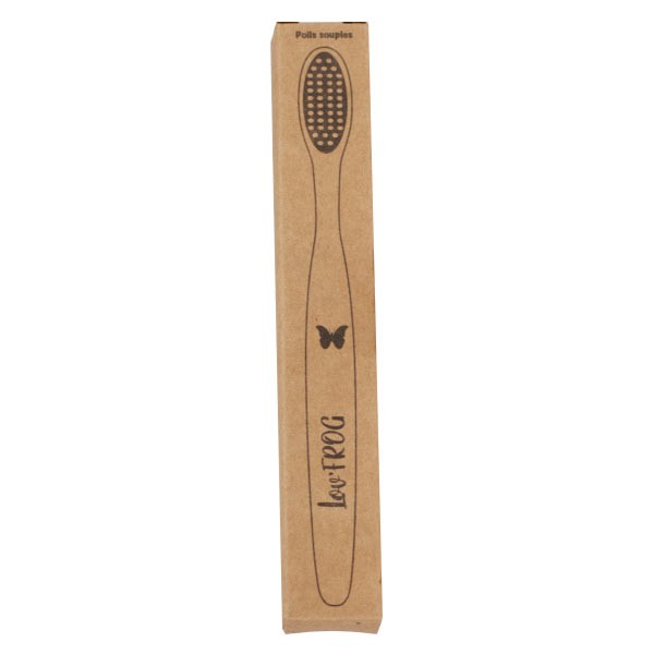 Lov'FROG Toothbrush Bamboo Toothbrush Active Charcoal Adult Butterfly Pattern