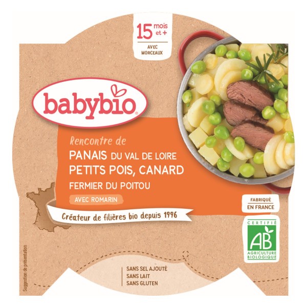 Babybio Dish Of The Day Parsnip Peas Duck From 15 Months 260g Sanareva