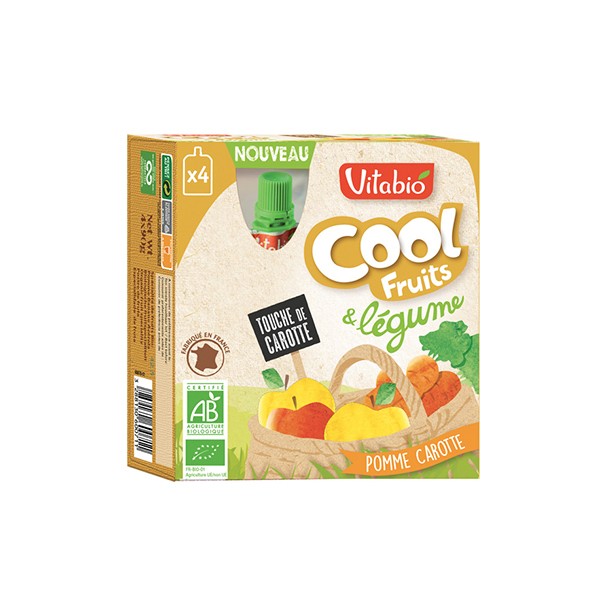 Vitabio Cool Fruits Vegetables Apple Carrot Pouch 4 X 90g Sanareva