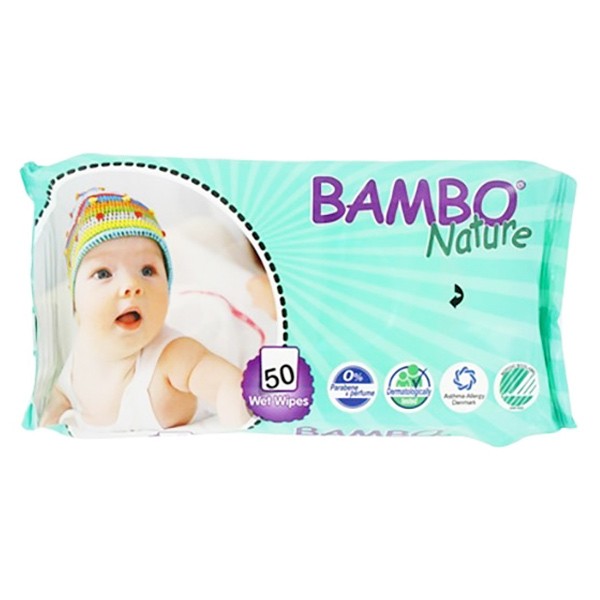  Bambo  Nature  Impregnated Baby Wipes 50 Units Sanareva