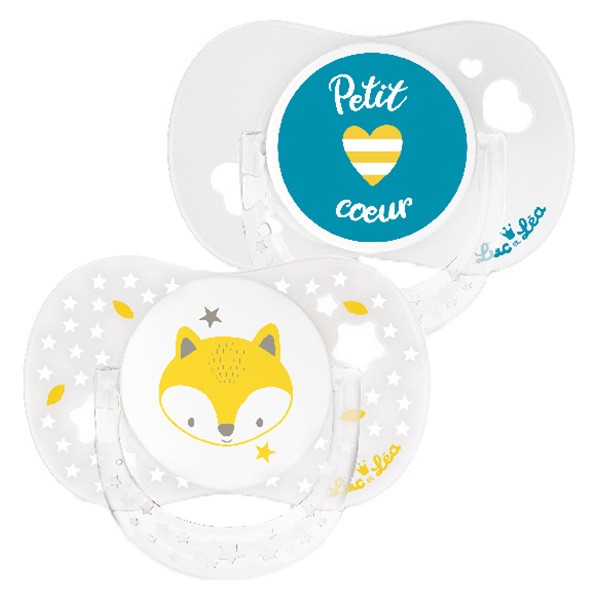 Luc et Léa Silicone Soother Limited Edition Fox Duo Small Heart 0